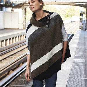 Anthro Tabitha Transverse Poncho Sweater M